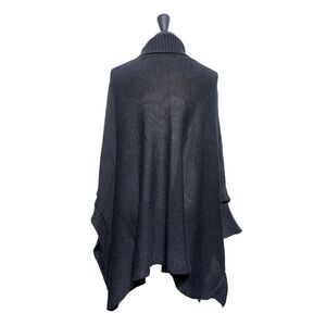 Turtleneck Black  Shawl Poncho Sweater One Size Fits Most